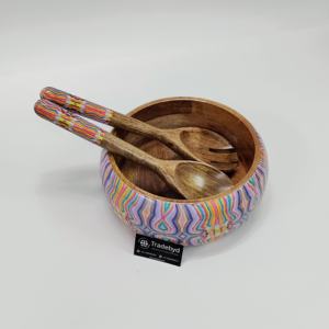 Handmade Rustic Acacia <b>Wood</b> <b>Salad</b> <b>Bowl</b> Eco-Friendly Custom Logo Kitchen Tableware for Dining Decor Wholesale - Product Image 4