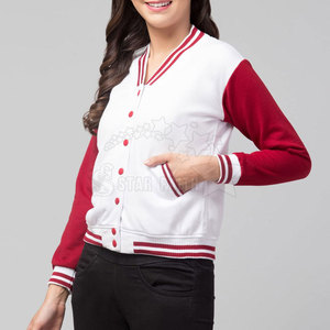 Chaqueta universitaria para mujer al por mayor con botones a presión chaquetas universitarias de béisbol de mezcla de lana chaqueta universitaria elegante para mujer - Product Image 3
