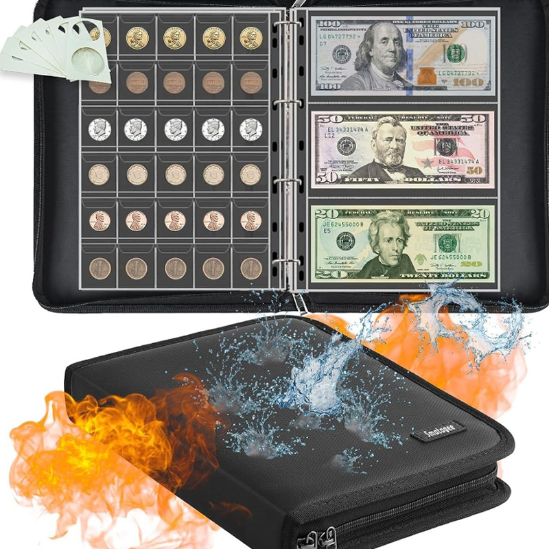 400 Pockets Fireproof Coin Holder Book