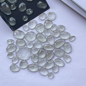 Piedras de Amatista Verde Natural de 10 mm y 20 mm, Talla Libre, Rebanadas Planas con Corte Rosa, Piedras Semipreciosas para Joyería, Venta al por Mayor - Product Image 2