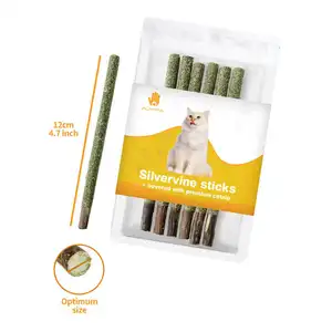Amozan Hot Sell Cleaning Teeth Sticks Pure Natural Silvervine Sticks Covered With Premium Catnip Silvervine Cat Pet Chew Toys