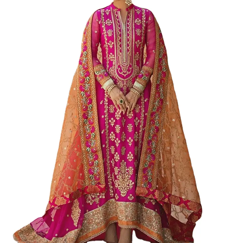 Vestidos premium paquistaneses e indianos, com qualidade de primeira linha e bordados pesados, perfeitos para festas.