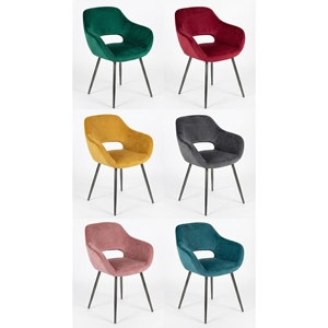 Silla de Café de Terciopelo Monaco 2026, Patas Cónicas de Metal, Sillón Moderno para Restaurante, Exportación - Product Image 3