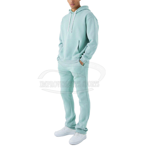 Conjuntos de chándales cómodos y elegantes para hombre, chándales para correr con logotipo personalizado, chándales informales lisos de Color sólido de talla grande para hombres jóvenes - Product Image 6