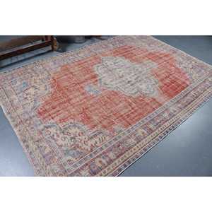 Alfombra Turca Vintage de 5.9x8.7 pies (181x265 cm), Alfombra con Borde Rojo - Product Image 2