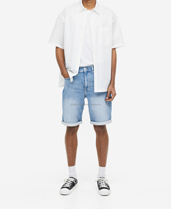 Pantalones cortos de mezclilla de verano OEM para hombre con diseño de corazón cromado único, pantalones de estilo callejero, pantalones cortos de alta calidad para hombre - Product Image 5