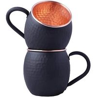 Beat Quality Set pour deux tasses en cuivre noir enduit martelé conception incroyable fabriqué en inde cuivre moscou mules tasses à bière