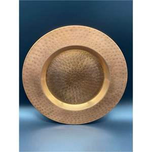 Assiette de présentation ronde en métal martelé de luxe, en acier inoxydable, pour les événements de mariage, les fêtes et la vaisselle d'hôtel - Product Image 3