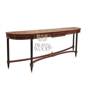Luxury Handcrafted Classic <b>Console</b> <b>Table</b> with <b>Marble</b> Top, Slim Tapered Legs and Elegant Gilded Detailing - Product Image 3