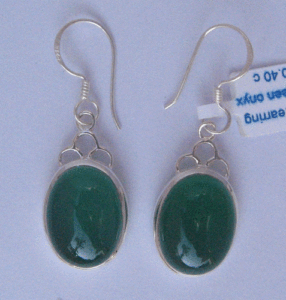 Pendientes de Ónix Verde Natural para Mujer Shah Gems, Plata de Ley 925, Accesorio de Moda - Product Image 1
