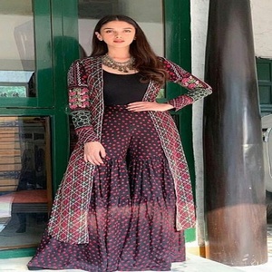 Robe de soirée de style musulman pour mariée, vêtements lourds en coton et georgette, costumes de pelouse pakistanaise, costumes pataila punk jabs - Product Image 2