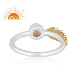 แหวนเงินแท้ลายใบไม้ประดับมุกธรรมชาติสำหรับผู้หญิงของขวัญ - Product Image 4