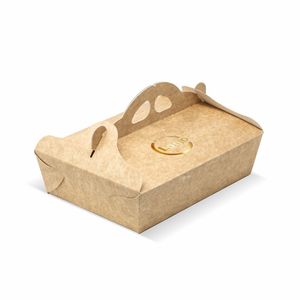 Personalized Sweet Colored Cardboard Bakery <b>Boxes</b> with Handle for Pizza Sandwiches and Olive Oil - Product Image 2