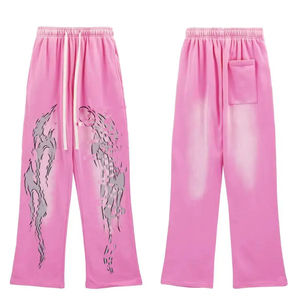 Hot Sale Winter Casual Men's Sweat Pants Regular Fit Jogger <b>Elastic</b> Waist Flat Anti-Wrinkle 100% Cotton - Product Image 4