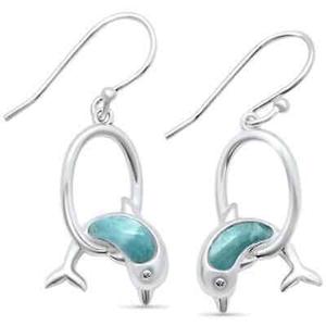 Boucles d'oreilles vintage de haute qualité HARI OM CREATIONS, pierre de larimar, goutte d'eau, pour adolescentes - Product Image 1