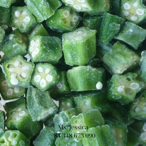 Okra congelada IQF entera y picada, lista para cocinar, verduras congeladas para exportación - Product Image 1