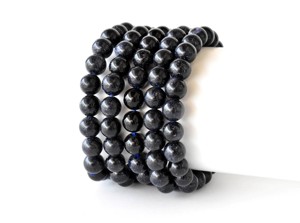 กำไลข้อมือหินทรายสีน้ำเงินขนาด 8 มม. ทรงกลม ขายดี กำไลคริสตัลขัดเงาสำหรับการทำสมาธิ เครื่องประดับหินกึ่งมีค่า - Product Image 1
