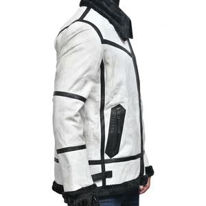 <b>Top</b> Premium Plus Size Winter <b>Cow</b> Skin Canvas Motorcycle Jacket Soft Texture Eco-Friendly Waterproof Breathable Design Vintage - Product Image 4