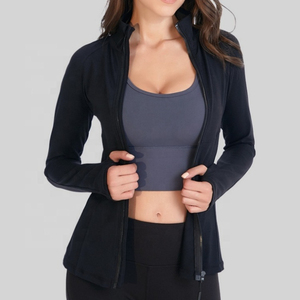 Breathable Slim Fit Workout Gym Fitness Set Bbl Spring <b>Yoga</b> Crop Tops Ladies Running Zip up Sport Women <b>Jackets</b> jogging wear - Product Image 2