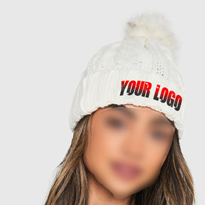 Gorros de punto ligeros de calidad superior al por mayor para hombre, gorros de punto jacquard con logotipo bordado personalizado grueso para hombre - Product Image 3