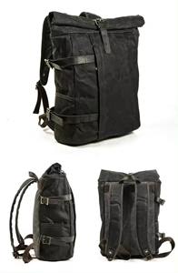 Leather <b>Canvas</b> Luxury <b>Backpack</b> Durable Lightweight Large Capacity Outdoor Travel School Laptop Factory Wholesale LCBP-0181 - Product Image 6