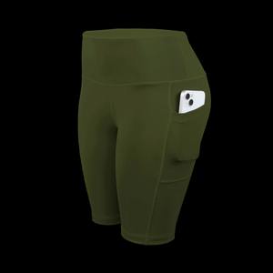 Shorts de yoga pour femmes, solides, 3 poches, taille mi-haute, effet push-up, respirants, écologiques, collants de sport, élastiques, pour le cyclisme, vêtements de sport actifs - Product Image 6