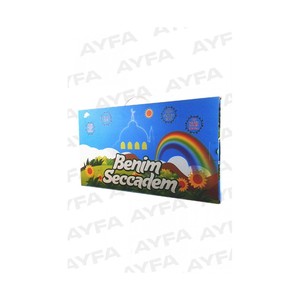 Tapis de prière UZBEK 508 BLEU - Adapté aux enfants - Style musulman moderne - Lavable et rembourré pour les voyages - Product Image 2