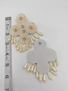 Broderie Perles Boucles D'oreilles Bijoux Mode Personnalité Broderie Boucles D'oreilles pour Filles Cadeaux Fête Porter Bas Prix par MD artisanat - Product Image 4