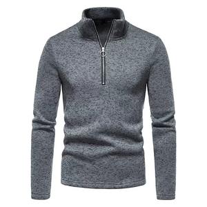 Modern <b>men</b> half <b>zip</b> sweatshirt 450 GSM <b>fleece</b> cotton blend soft warm texture oversized fashion OEM ODM embroidery logo factory - Product Image 4