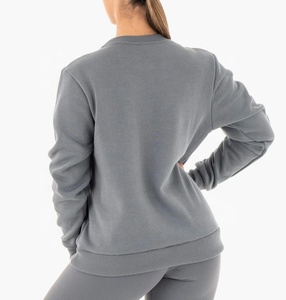 เสื้อกีฬาแขนยาวทรงหลวมสำหรับผู้หญิงเสื้อกีฬาเสื้อออกกำลังกายเล่นโยคะเสื้อสเวตเชิ้ตคอกลมใส่ไปยิมโลโก้ตามสั่ง - Product Image 6