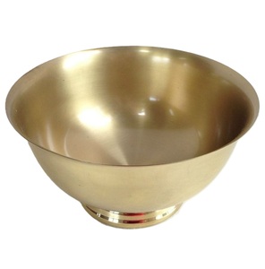 Tazón de Servir Redondo de Aluminio Estilo Americano, Hecho a Mano, Pulido, Dorado, Decorativo para Fiestas en Casa, Venta Caliente - Product Image 1