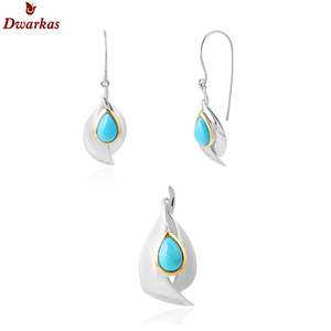 จี้พลอยเทอร์ควอยซ์สีเงินสเตอร์ลิงสี925ดีไซน์ใหม่ - Product Image 5