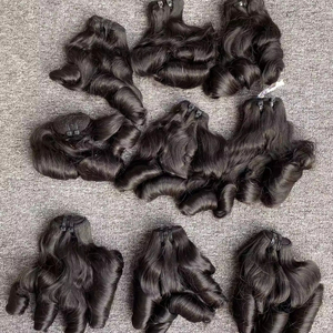 Le moins cher brut non transformé brillant Bouncy Curl Extensions de cheveux humains Couleur naturelle - Product Image 1