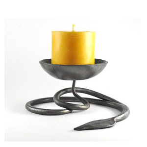 Support de bougie en fer forgé en spirale, fait main, Chaman India, décoration d'intérieur - Product Image 3