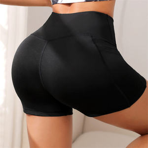 Leggings taille haute pour femmes Short de motard côtelé Short de yoga de fitness d'été sans couture avec logo personnalisé Short - Product Image 3