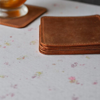 Ensemble de 6 sous-verres en cuir de haute qualité, design moderne, d'inspiration vintage, écologiques, pour la maison, le café, le thé, la bière