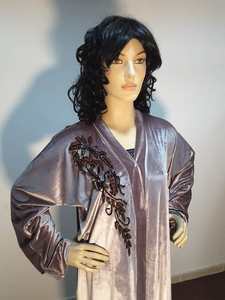 2022 dubaï beau bleu traditionnel musulman caftan conception marocaine travail à la main Abaya avec velours élégant caftan pour les femmes - Product Image 2