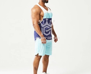 เสื้อกล้ามผู้ชายไซส์ใหญ่พิเศษระบายอากาศได้ดีเสื้อผ้าฟิตเนสลำลองถักทอผลิตในปากีสถาน - Product Image 5