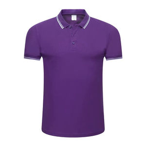 Camiseta Deportiva de Golf de Manga Corta para Hombre, 100% Algodón, con Ribete en Contraste - Product Image 1