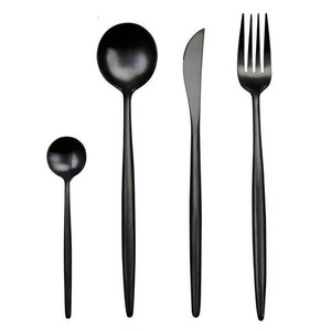 Ensemble de couverts de restaurant de mariage design élégant couteau cuillère fourchette couverts ensemble de vaisselle noir pour ensemble de couverts de mariage - Product Image 4