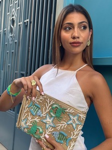 กระเป๋าถือลูกปัดผ้าฝ้ายสำหรับผู้หญิงดีไซน์ล่าสุดสำหรับงานปาร์ตี้ใช้ในราคาขายส่งจากอินเดีย - Product Image 6