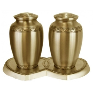 Recién llegado, urna de Metal duradero dorado, almacenamiento de cenizas de compañero más vendido para parejas, ataúd funerario para cremación - Product Image 4