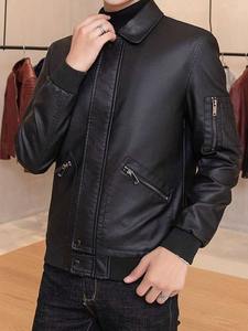 Veste de motard Varsity en cuir pour hommes coupe-vent d'hiver avec personnalisation complète - Product Image 3