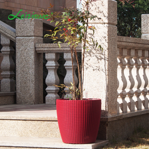 Panier <span class=keywords><strong>en</strong></span> rotin blanc rond unique Leizisure <span class=keywords><strong>pour</strong></span> l'intérieur/l'<span class=keywords><strong>extérieur</strong></span>, surface <span class=keywords><strong>en</strong></span> plastique, panier à fleurs, <span class=keywords><strong>pot</strong></span> de <span class=keywords><strong>plante</strong></span> <span class=keywords><strong>pour</strong></span> utilisation au sol dans le jardin - Product Image 4