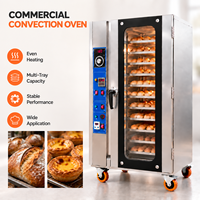 Four à convection électrique professionnel 12 plateaux 12,8 kW avec pulvérisation de vapeur et porte vitrée pour la production de pain en boulangerie