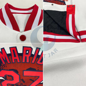 Chaqueta universitaria de lana de algodón de sarga ajustada unisex con soporte personalizable High Street Bomber Winter Ready Ship-XL Size Low MOQ Wool - Product Image 2