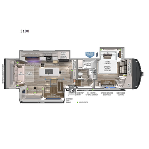 Roulotte de voyage 2026 Brinkley Model Z 3100 en aluminium gris pour 6 personnes avec 3 glissières - Product Image 1