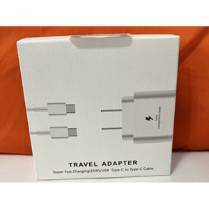 อะแดปเตอร์เดินทางแบบ 2-in-1 ชาร์จเร็ว 25W พร้อมสาย USB C to Type C สำหรับโทรศัพท์มือถือ แล็ปท็อป หูฟัง 5V 2A ฟังก์ชั่น PD พอร์ต AC - Product Image 1