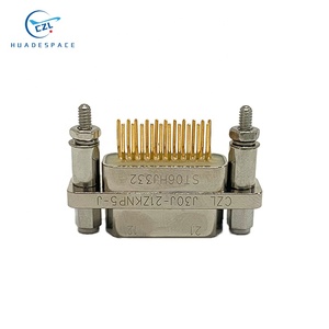 Connecteur industriel HAUDESPACE série J30J, micro-rectangulaire, 21 broches, mâle-femelle, droit/à angle droit, à souder, <span class=keywords><strong>nickel</strong></span>é - Product Image 5