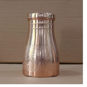 Handcrafted Embossed Copper Flasks - 900 ml Pure Copper Water <b>Bottles</b> for Health & Wellness - Product Image 6